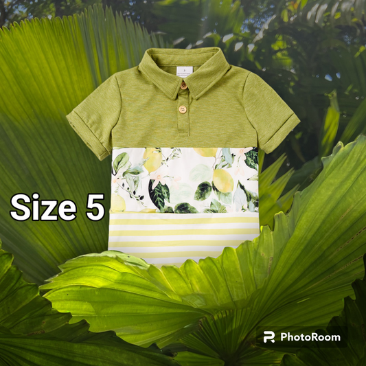 Boys Green Lemon Shirt